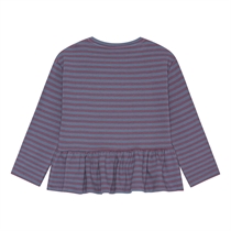 Birkholm Peplum Rib Bluse Støvet Blå & Støvet Lilla